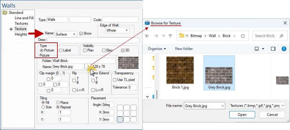 Click to view Preview Pane in 3D and related Textures page